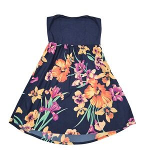 Roxy Strapless Floral Mini Dress Navy Blue Tropical Sundress ARJWD03122-BSH6 Sm